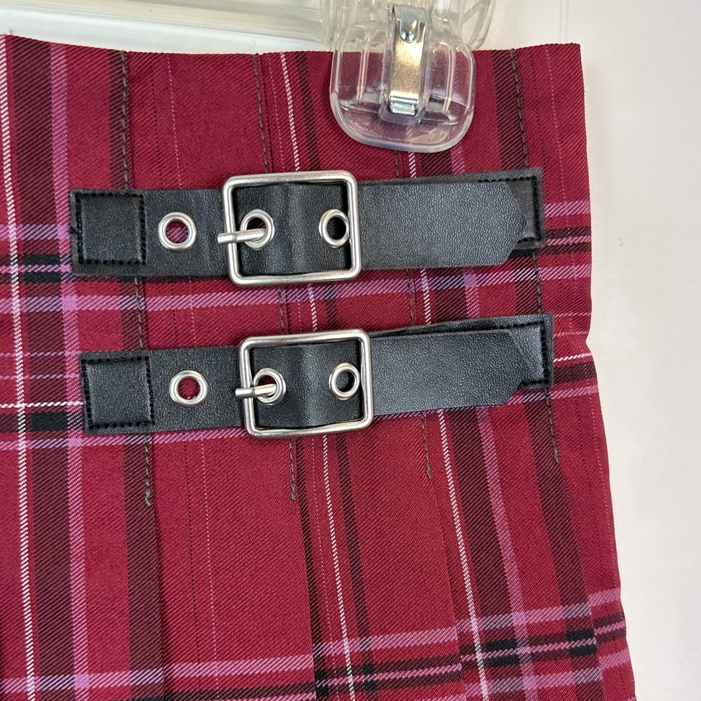Vintage. No Boundaries Mixed Print Plaid Pleated mini Skirt Size 7/8 π₯ - Picture 3 of 6